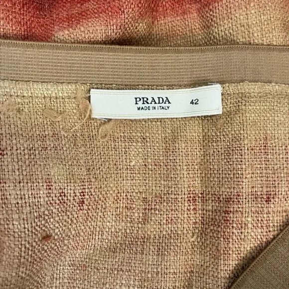 Prada Silk Knee Length Skirt in Burnt Orange and Brown - Picture 4 of 7